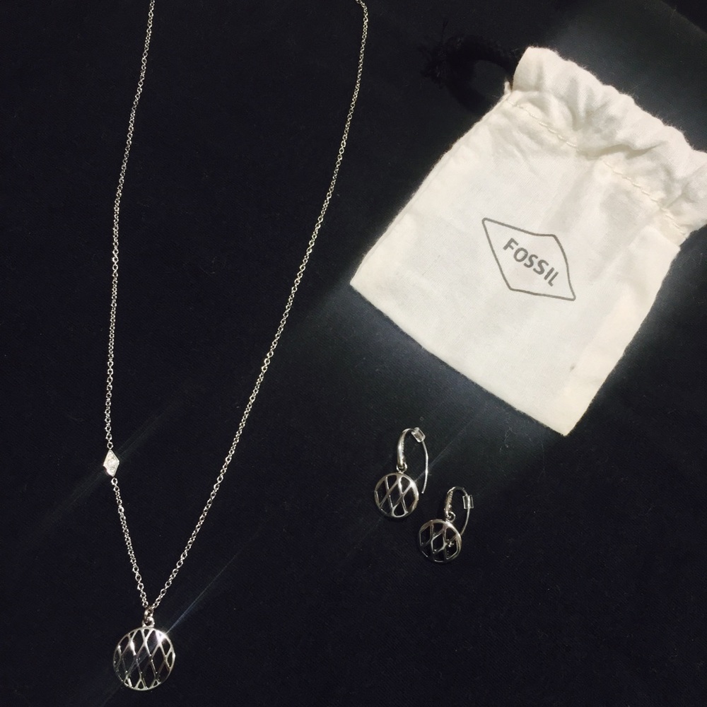 Matching Fossil Necklace/Earring Set